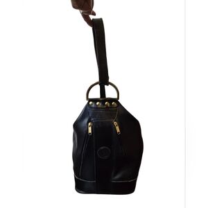 Vintage Orciani Italy Leather Satchel Backpack Purse Made in Italy Gold Hardware